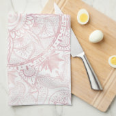 Linge De Cuisine Elégant Rose Blanc Or Oeil Soleil Lune Mandala (Quart Plié)