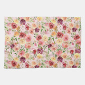Linge De Cuisine Elégant rose Floral Aquarelle Pierre Flower (Horizontal)