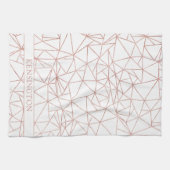 Linge De Cuisine Élégant Rose Or Foil cuivre Polygone géométrique (Horizontal)