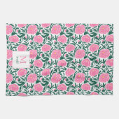 Linge De Cuisine Elégant rose Peony Flowers Personnalisé (Horizontal)