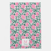 Linge De Cuisine Elégant rose Peony Flowers Personnalisé (Vertical)