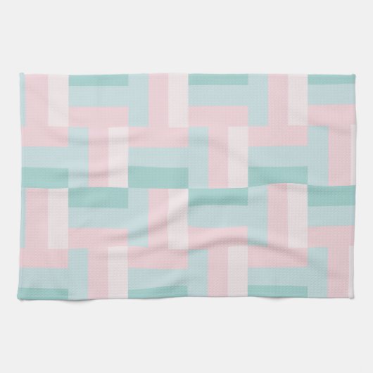 Linge De Cuisine Elégant rose rose bleu vert pastel tendance (Horizontal)