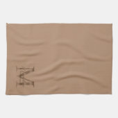 Linge De Cuisine Elegant Script Metallic Taupe Gold Monogram (Horizontal)