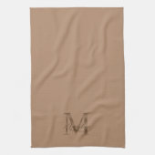 Linge De Cuisine Elegant Script Metallic Taupe Gold Monogram (Vertical)
