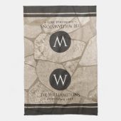 Linge De Cuisine Elégant Sepia Toned Cracked Stones (Vertical)