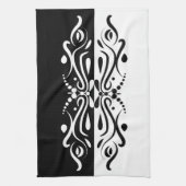 Linge De Cuisine Élégant style arlequin Abstrait noir et blanc (Vertical)