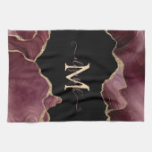 Linge De Cuisine Elegant Stylish Gold Glitter Burgundy Agate (Horizontal)