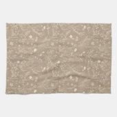 Linge De Cuisine Elegant Taupe Brown Botanicals Kitchen Towel (Horizontal)