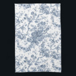 Linge De Cuisine Élégant Vintage Français gravé Floral Toile-Blue<br><div class="desc">Elégant et orné vintage bleu et blanc toile de jouy motif avec fleurs exotiques,  vignes et feuillage entrelacés de guirlandes et paniers de roses. Ce motif a été adapté d'un fragment textile français historique vers 1910 dans la collection Smithsonian. Motif est haute résolution mais ne peut pas être carrelé.</div>