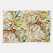 Linge De Cuisine Élégant Vintage Oiseaux tropicaux Parrots (Horizontal)