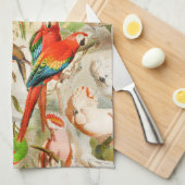 Linge De Cuisine Élégant Vintage Oiseaux tropicaux Parrots (Quart Plié)
