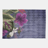 Linge De Cuisine Élégant violet tropical floral (Horizontal)