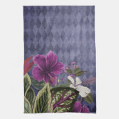Linge De Cuisine Élégant violet tropical floral (Vertical)