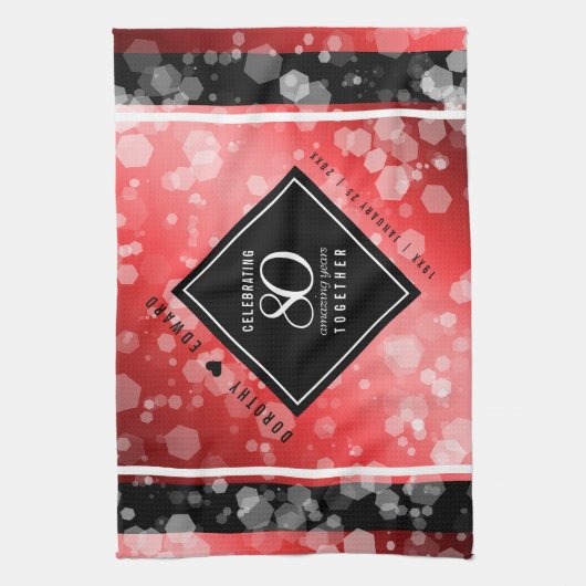 Linge De Cuisine Elégante 80ème anniversaire du Mariage de Ruby (Vertical)