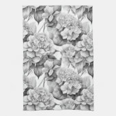 Linge De Cuisine Elégante aquarelle blanche grise noire (Vertical)