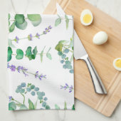 Linge De Cuisine Elégante aquarelle motif Eucalyptus (Quart Plié)