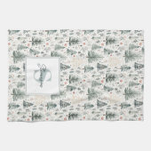 Linge De Cuisine Elégante aquarelle Noël esthétique neutre (Horizontal)