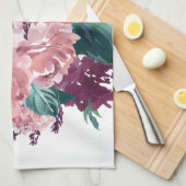 Linge De Cuisine Elégante Aquarelle rose féminine (Quart Plié)