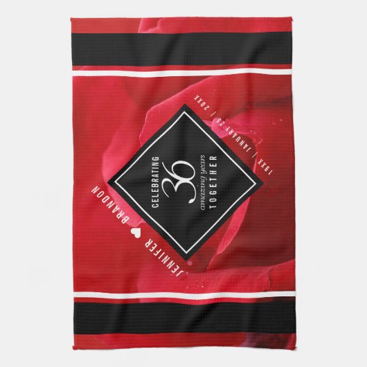 Linge De Cuisine Élégante célébration du 36e anniversaire du Mariag (Vertical)