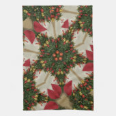 Linge De Cuisine Élégante couronne de Noël Rouge Vert Kaleidoscopiq (Vertical)