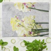 Linge De Cuisine Elégante Crème Romantique & Orchidées Lilac (Plié)