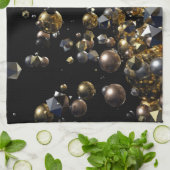 Linge De Cuisine Élégante explosion géométrique Abstraite - Or & Ar (Plié)