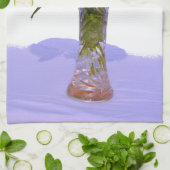 Linge De Cuisine Elégante florales violettes roses hydrangées (Plié)