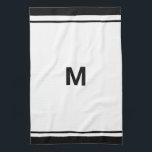 Linge De Cuisine Élégante lettre Monogramme de script de bordure no<br><div class="desc">Nom Cuisine Serviette Moderne Design élégant Monogramme Nom du script Serviette de cuisine</div>