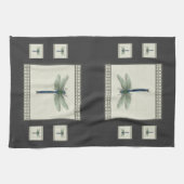 Linge De Cuisine Élégante libellule bleue (Horizontal)