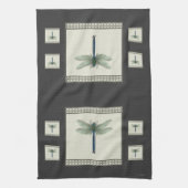 Linge De Cuisine Élégante libellule bleue (Vertical)