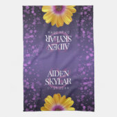 Linge De Cuisine Elégante Marguerite dorée avec Mariage à Parties s (Vertical)