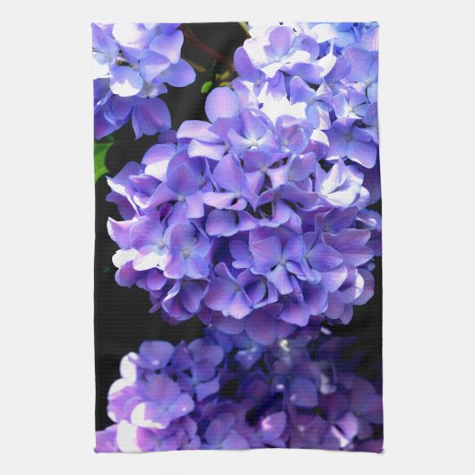 Linge De Cuisine Elégante perruche violette hydrangée florale (Vertical)