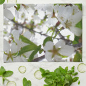 Linge De Cuisine Elégante photo de fleurs florales blanches (Plié)