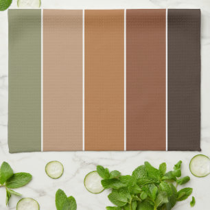 Linge De Cuisine Élégantes couleurs chaudes d'automne à motifs rayu