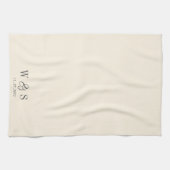 Linge De Cuisine Élégants couples mariés initiale crème naturelle (Horizontal)