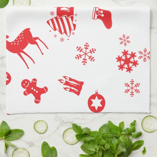 Linge De Cuisine Éléments de Noël (Plié)