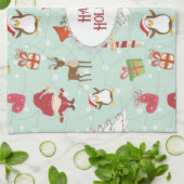 Linge De Cuisine Éléments de Noël Renne Elfes (Plié)