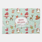 Linge De Cuisine Éléments de Noël Renne Elfes (Horizontal)