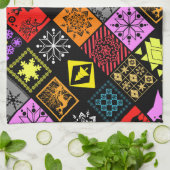 Linge De Cuisine Eléments de Noël sans couture flocon géométrique (Plié)