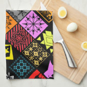 Linge De Cuisine Eléments de Noël sans couture flocon géométrique (Quart Plié)