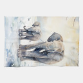 Linge De Cuisine Elephant and Baby (Horizontal)