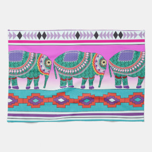 Linge De Cuisine Eléphant avec Motif aztèque