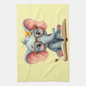 Linge De Cuisine Éléphant Bébé Sage (Vertical)
