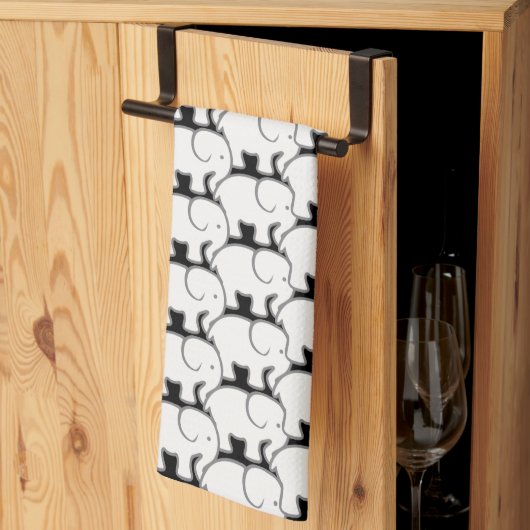 Linge De Cuisine Éléphant Blanc (Pliage en tiers)