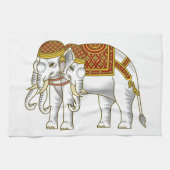 Linge De Cuisine Elephant blanc thaïlandais Erawan (Horizontal)