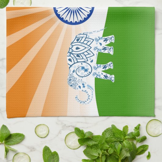 Linge De Cuisine Éléphant d'Asie (Plié)