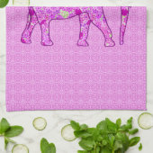 Linge De Cuisine Éléphant fleur - orchidée et magenta (Plié)