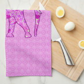 Linge De Cuisine Éléphant fleur - orchidée et magenta (Quart Plié)