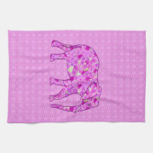 Linge De Cuisine Éléphant fleur - orchidée et magenta (Horizontal)