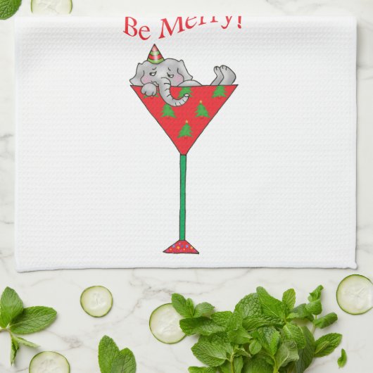 Linge De Cuisine Éléphant Pompette-tini's (Plié)